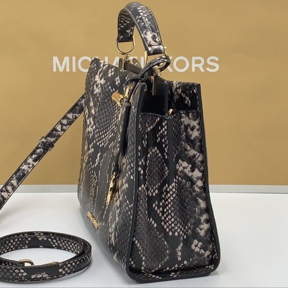 Michael Kors Penelope Medium Top Handle Satchel Black - Picture 5 of 15